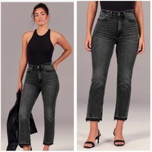 Abercrombie Curve Love Ultra High Rise Ankle Straight Jean - Black - Size 29/8R